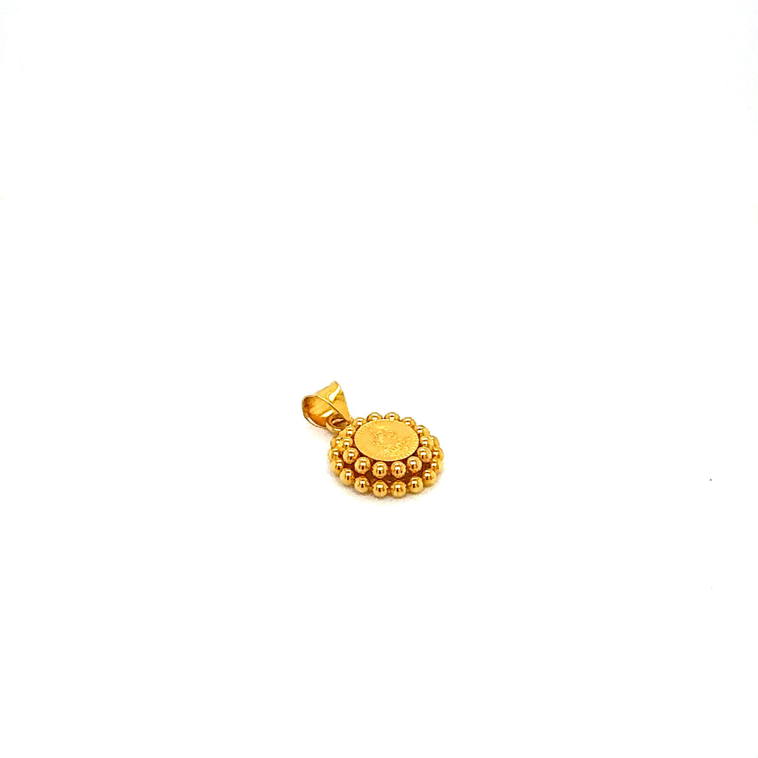 22K YG Laxmi Pendant-1pc