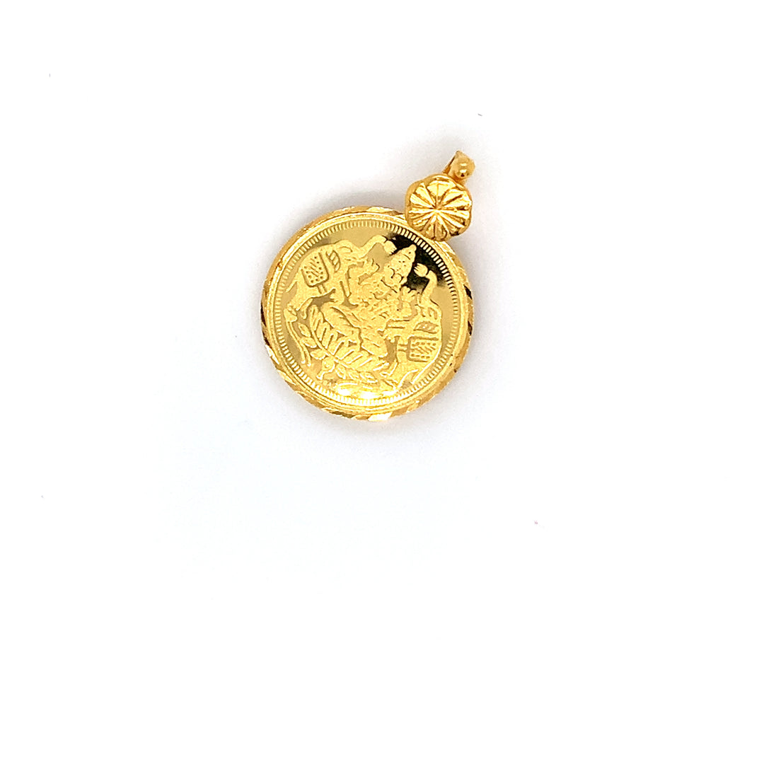 22K YG Laxmi Pendant-1pc