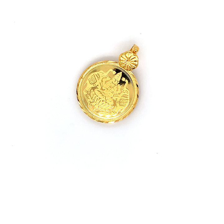 22K YG Laxmi Pendant-1pc