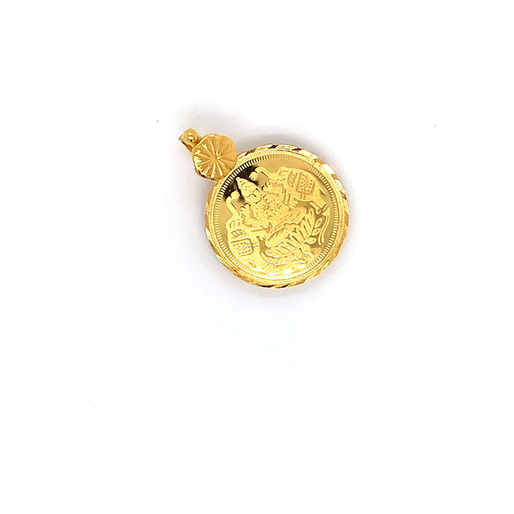 22K YG Laxmi Pendant-1pc