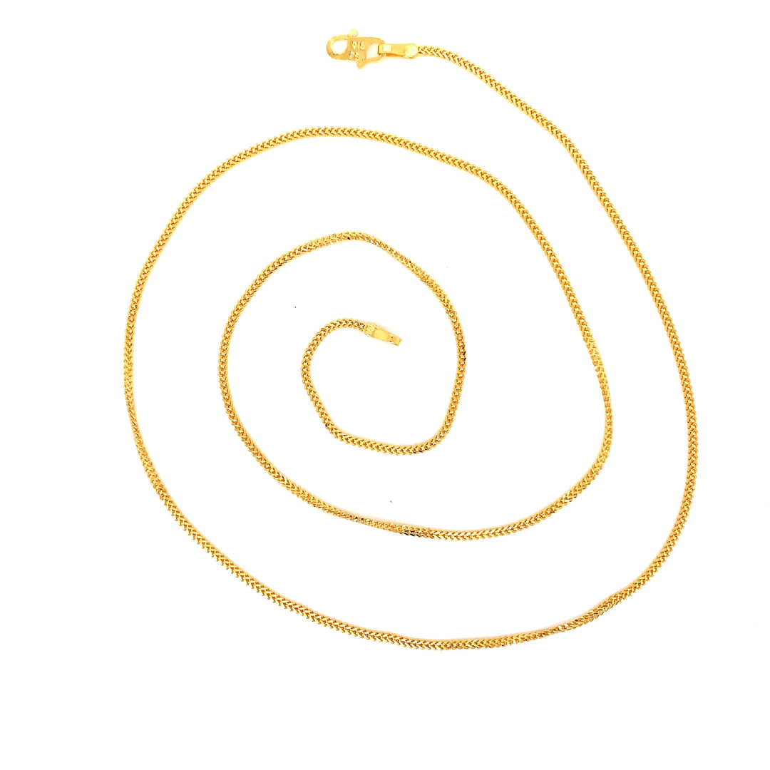 22K YG Unisex Foxtail Chain-1pc