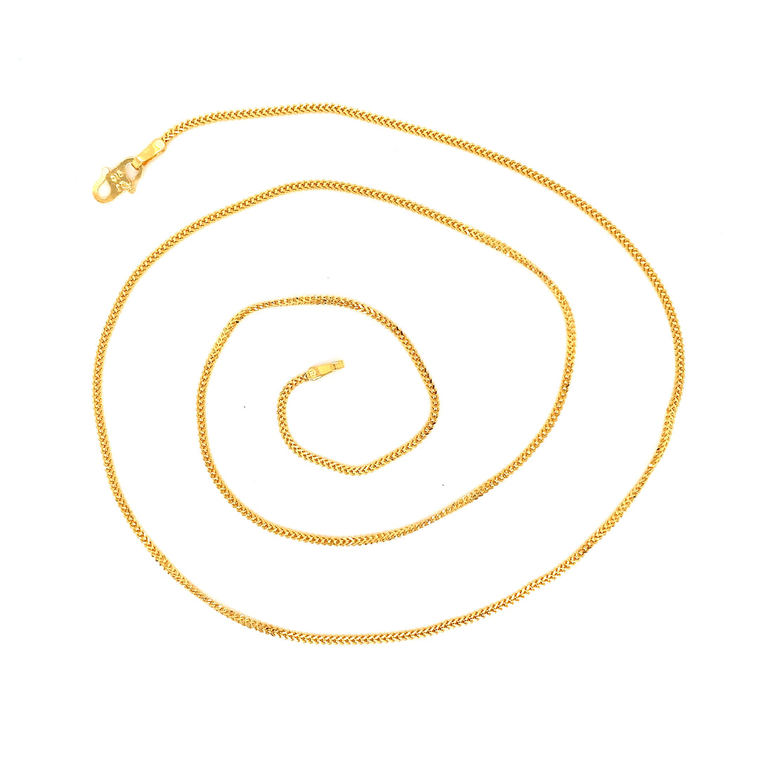 22K YG Unisex Foxtail Chain-1pc