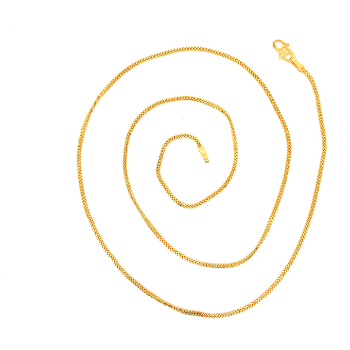 22K YG Unisex Foxtail Chain-1pc