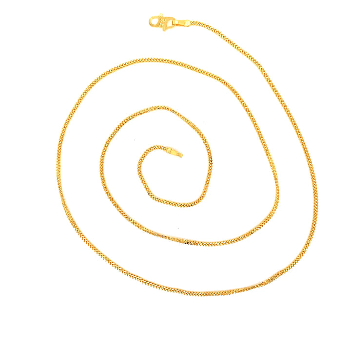 22K YG Unisex Foxtail Chain-1pc