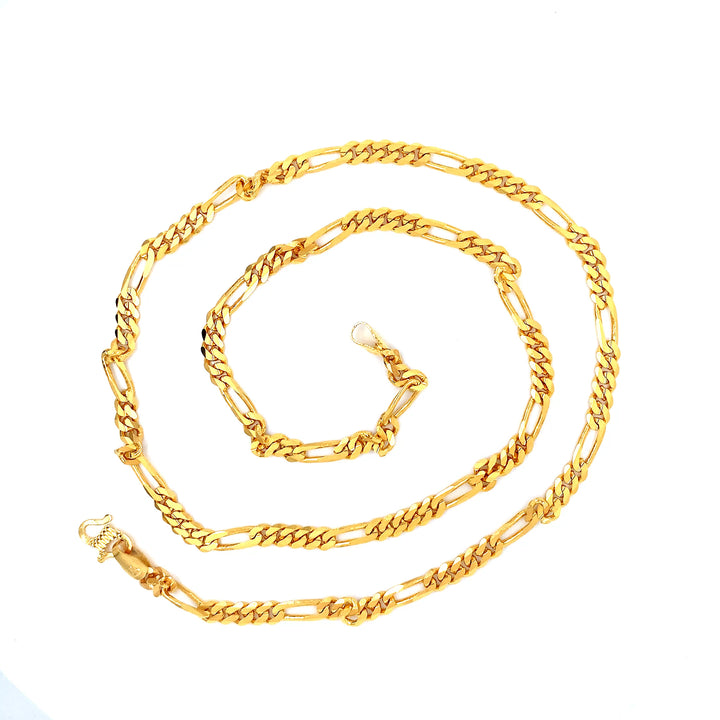 22K YG Unisex Figaro Chain-1pc