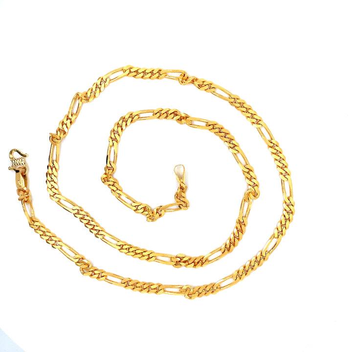 22K YG Unisex Figaro Chain-1pc