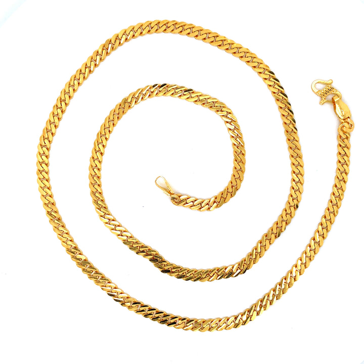 22K YG Unisex Cuban Chain-1pc