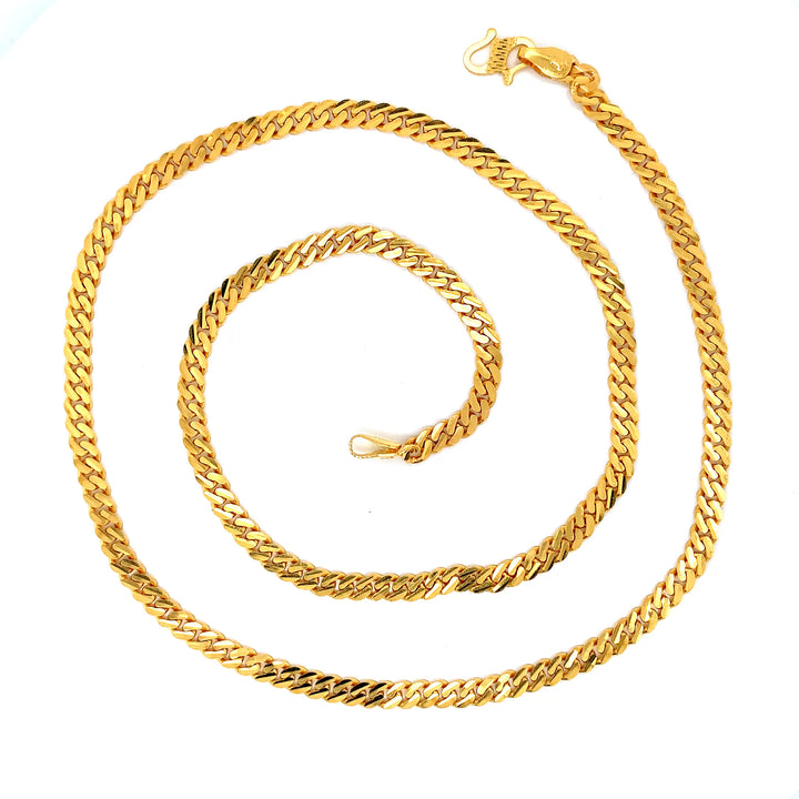 22K YG Unisex Cuban Chain-1pc