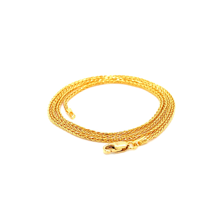 22K YG Wheat Chain-1pc