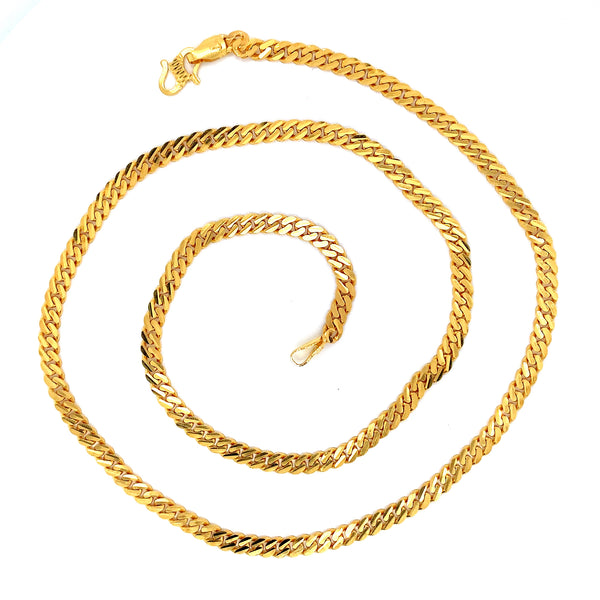 22K YG Unisex Cuban Chain-1pc