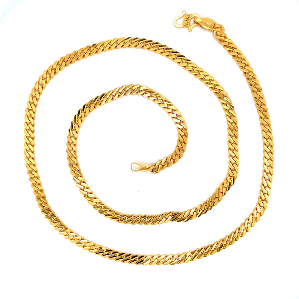 22K YG Unisex Cuban Chain-1pc