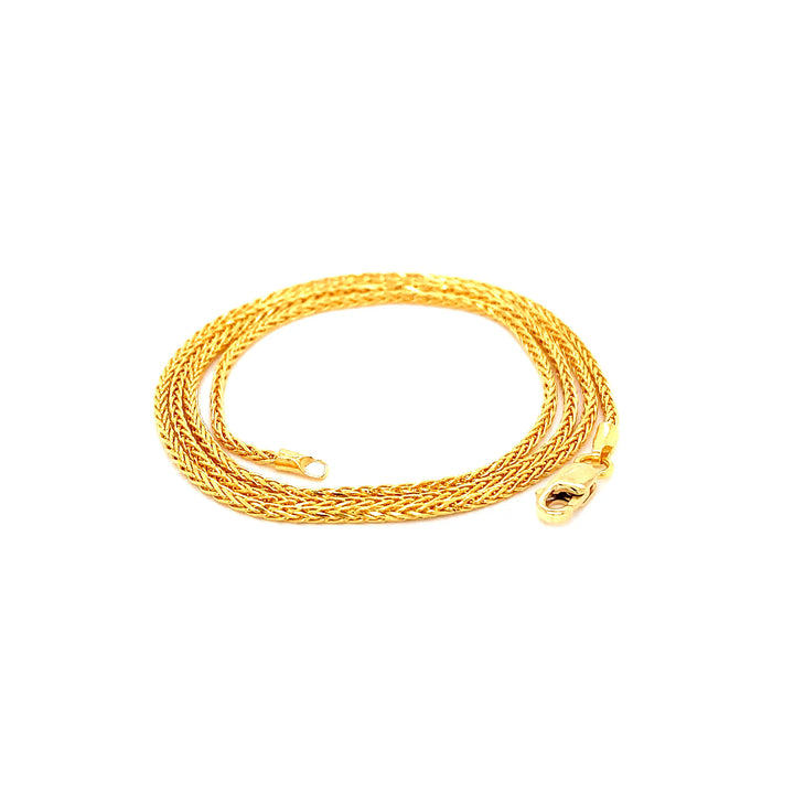 22K YG Wheat Chain-1pc