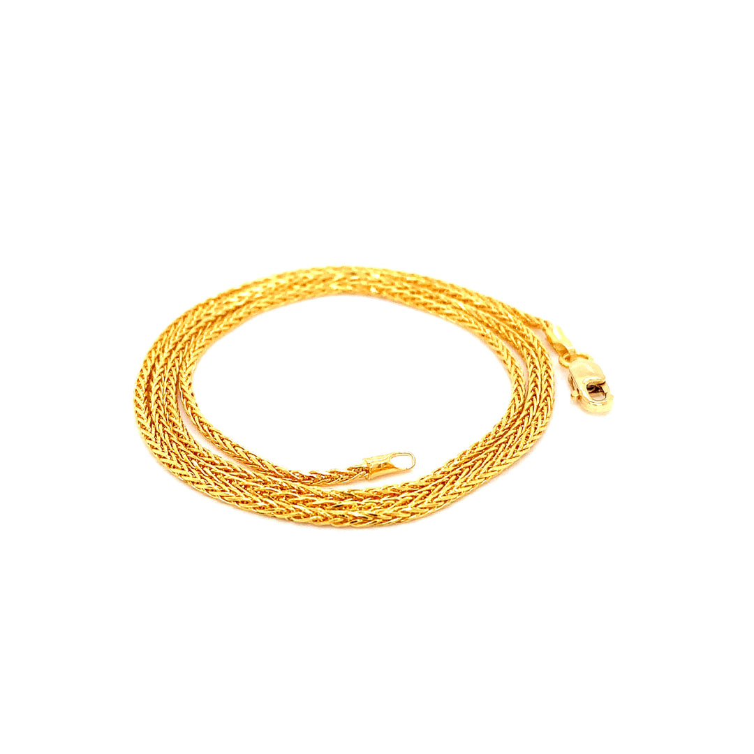 22K YG Wheat Chain-1pc