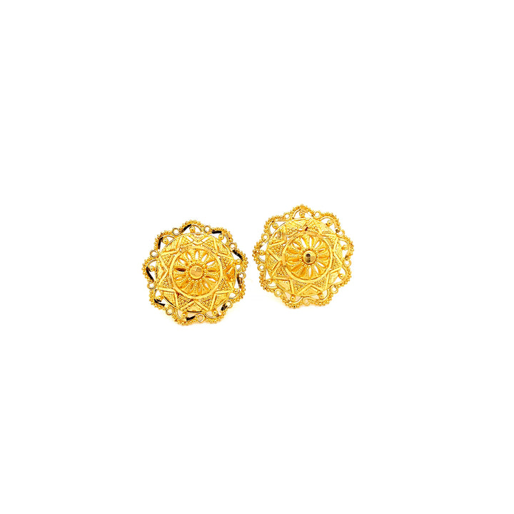 22K YG Fancy Stud Earring-1pair