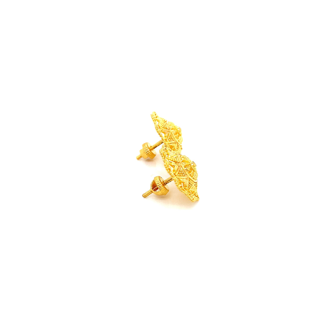 22K YG Fancy Stud Earring-1pair