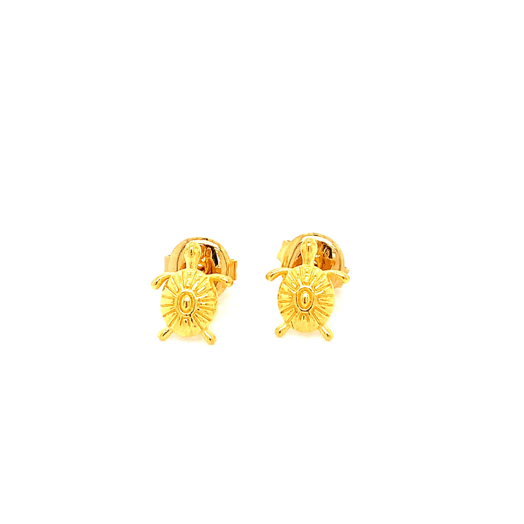 22K YG Turtle Stud Earring-1pair