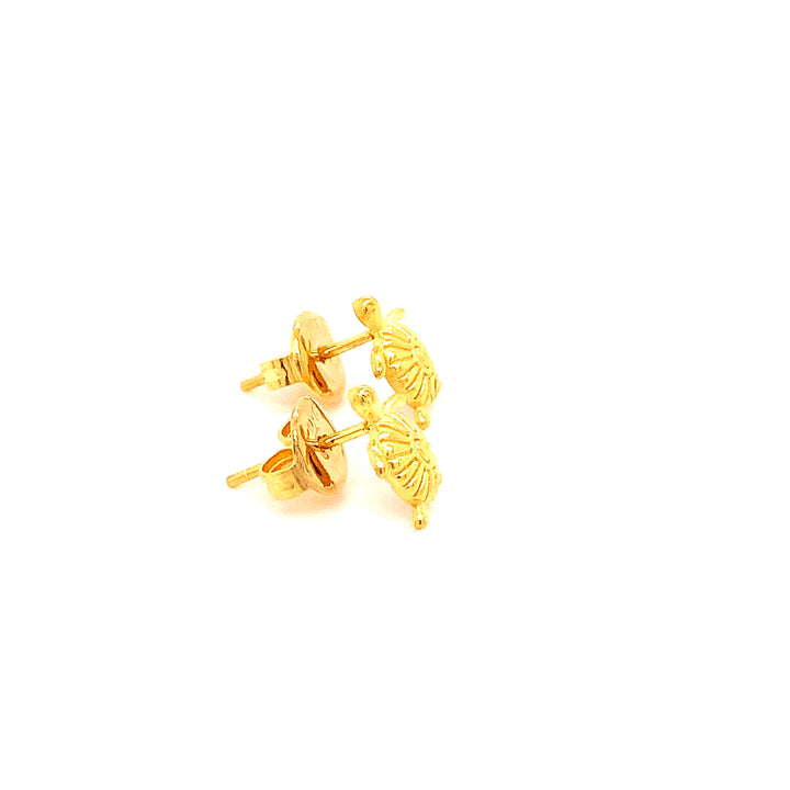 22K YG Turtle Stud Earring-1pair