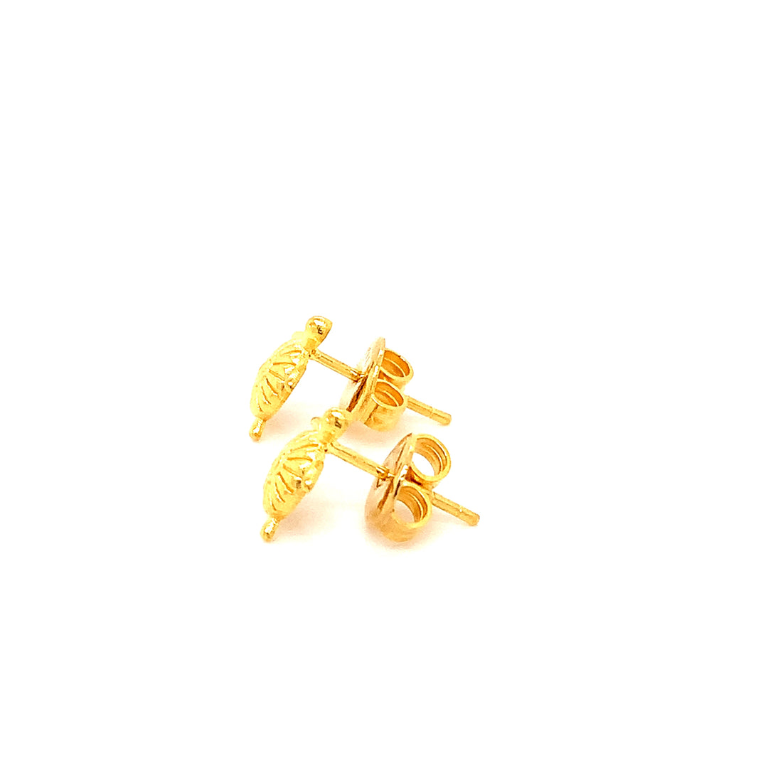 22K YG Turtle Stud Earring-1pair