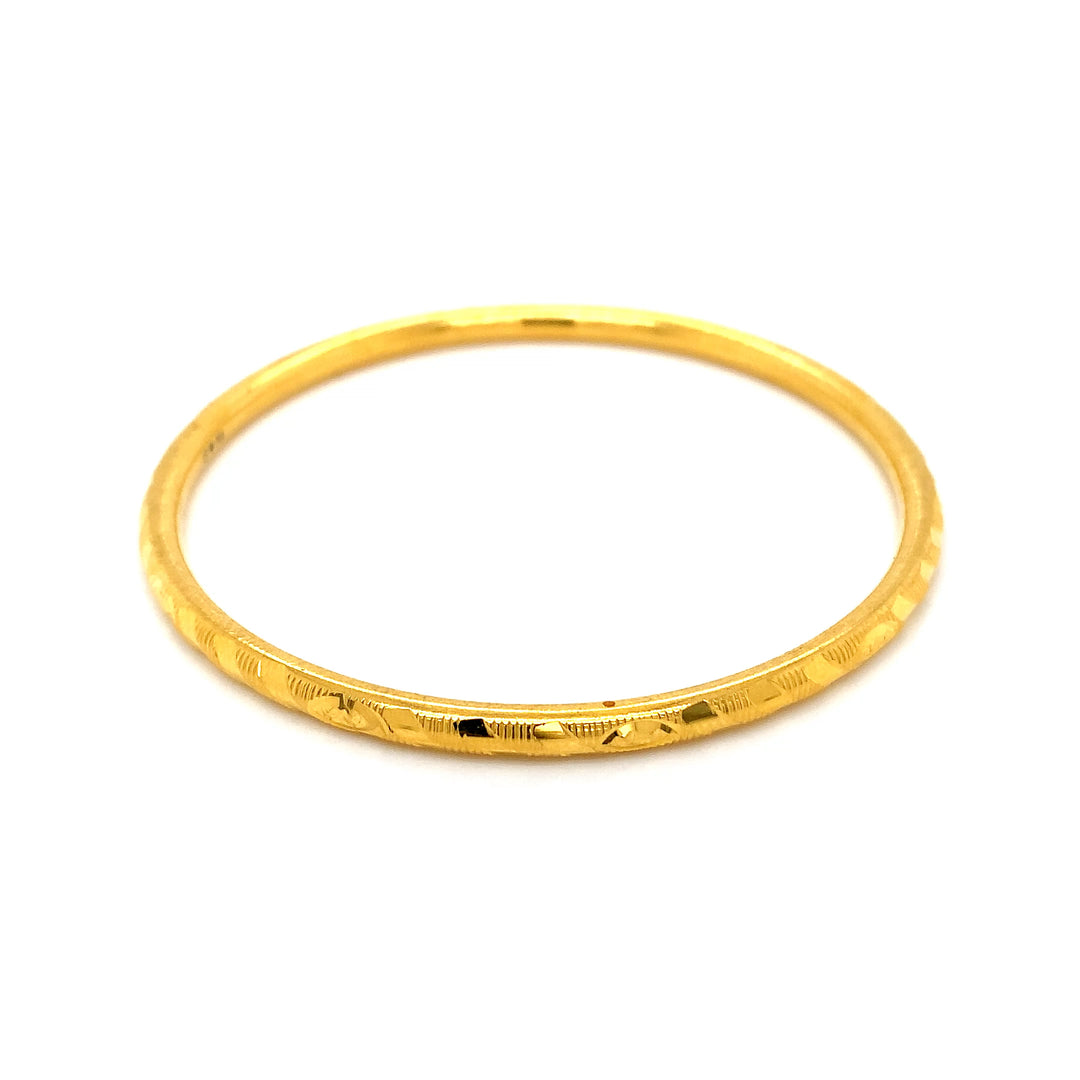 22K YG Solid Bangle-1pc