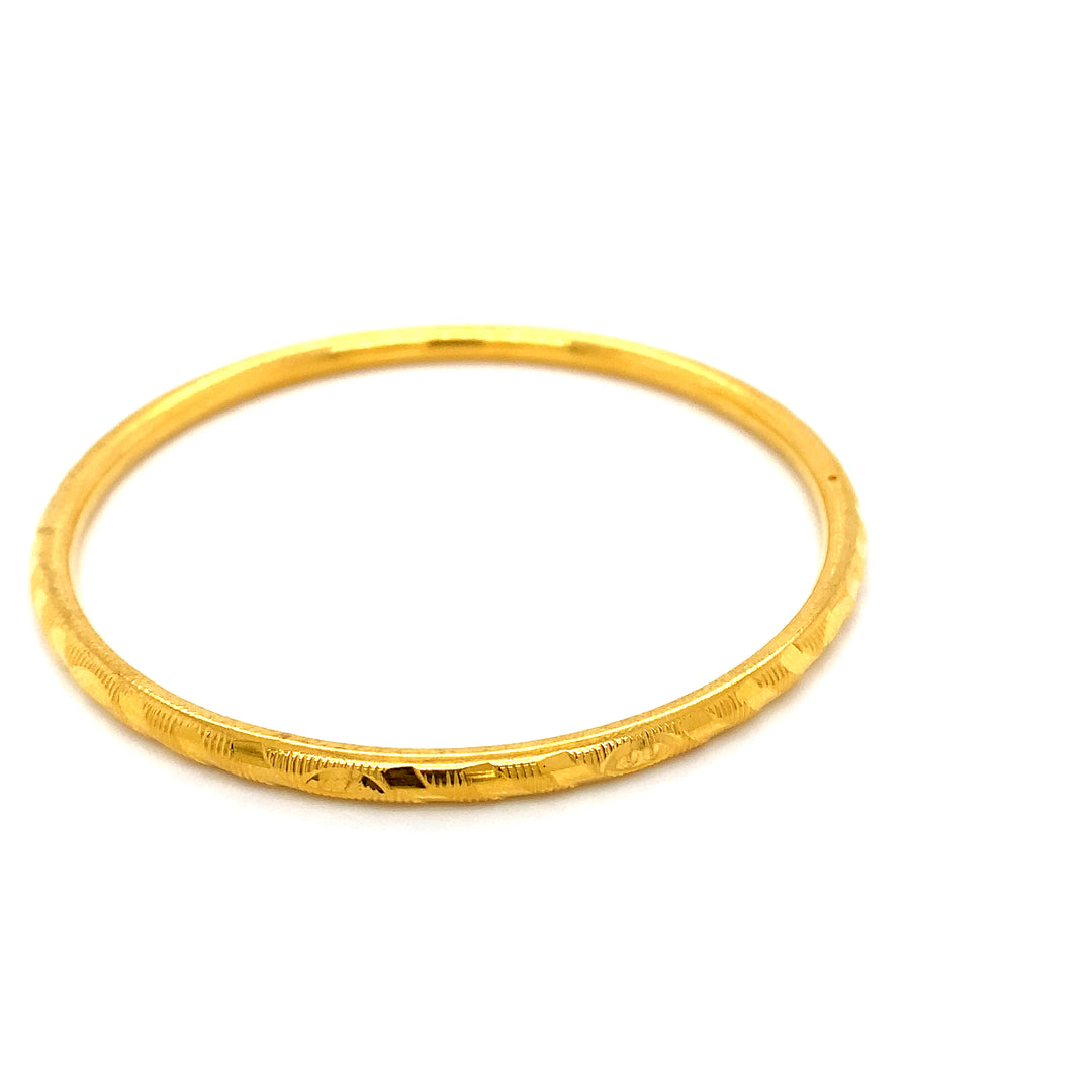 22K YG Solid Bangle-1pc