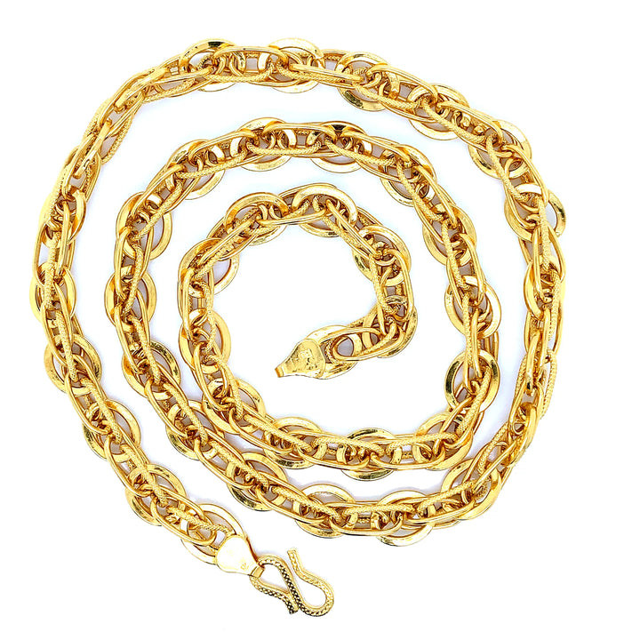 22K YG Fancy Chain-1pc