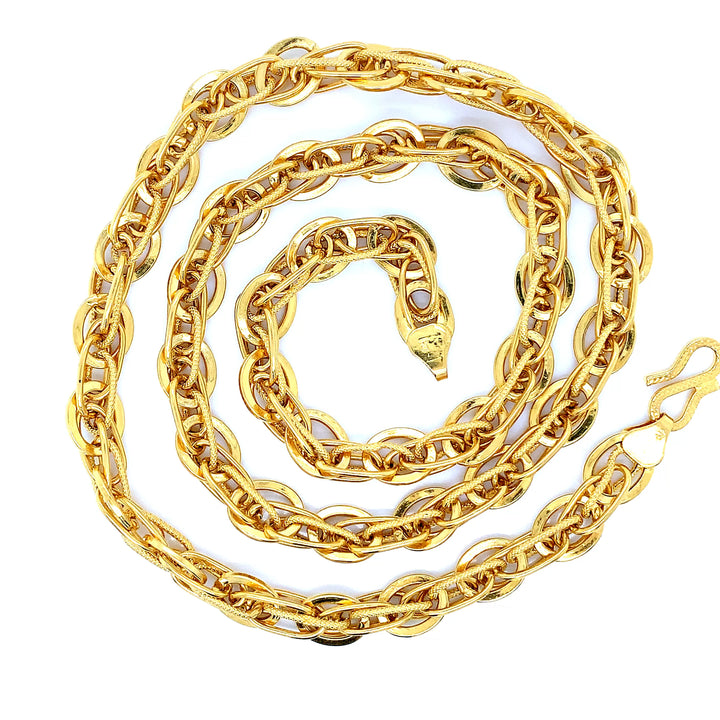 22K YG Fancy Chain-1pc