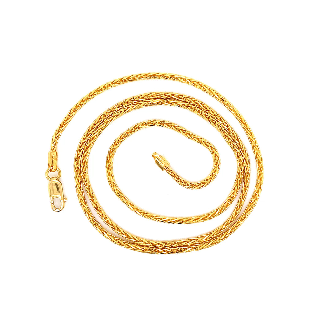 22K YG Wheat Chain-1pc