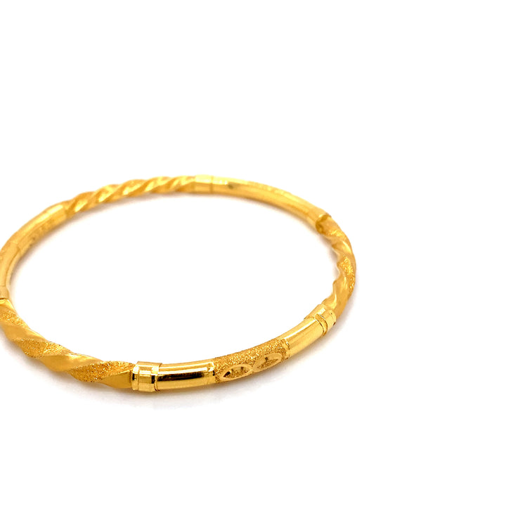 22K YG Solid Bangle-1pc