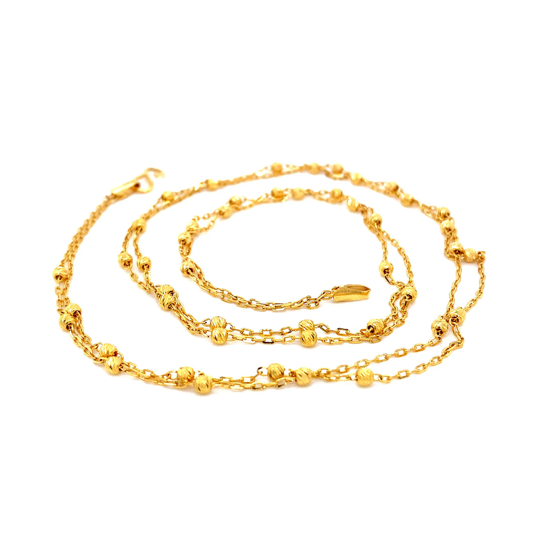 22K YG Layer Necklace-1pc