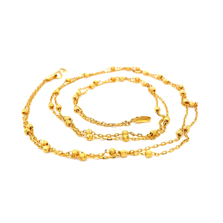 22K YG Layer Necklace-1pc