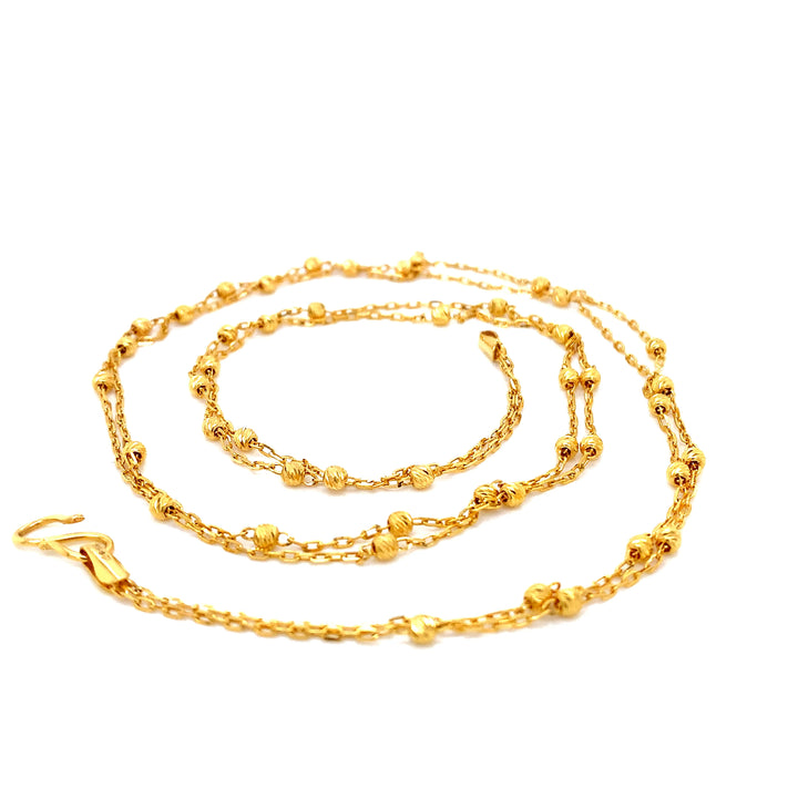 22K YG Layer Necklace-1pc