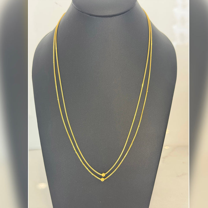 22K YG Double Layer Necklace-1pc