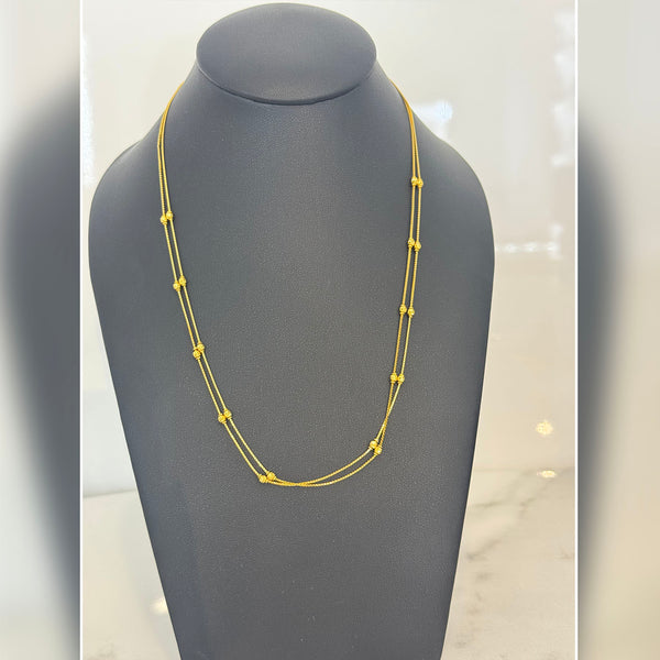 22K YG Double Layer Necklace-1pc