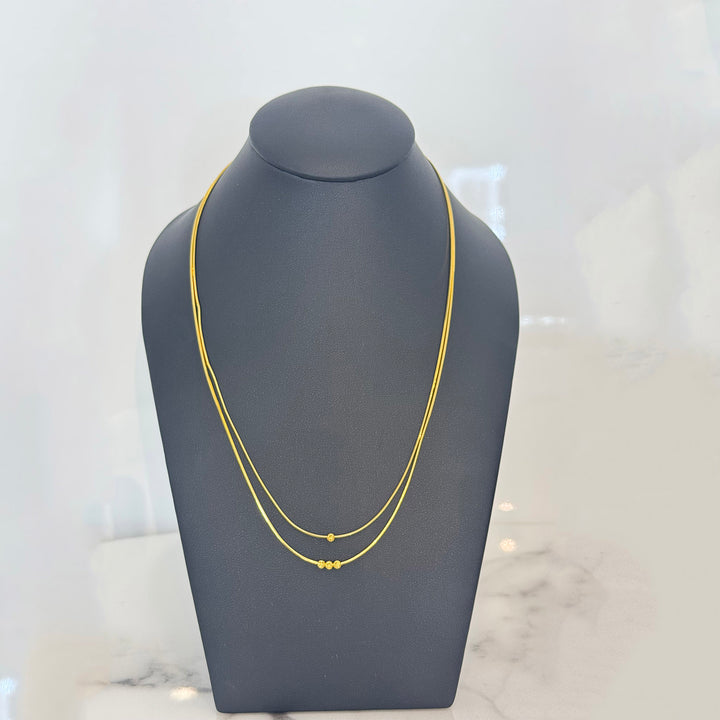 22K YG Double Layer Necklace-1pc