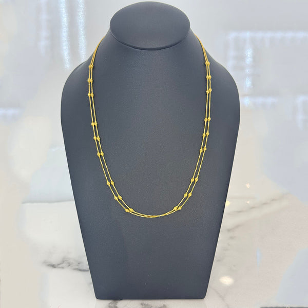 22K YG Double Layer Necklace-1pc
