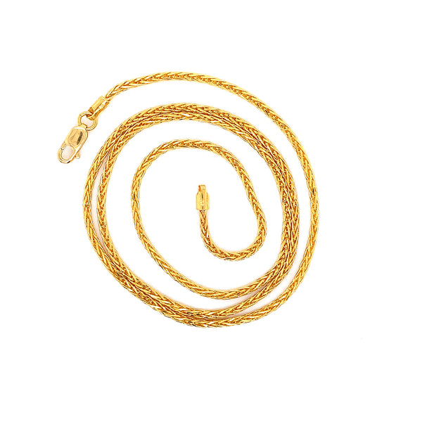 22K YG Wheat Chain-1pc