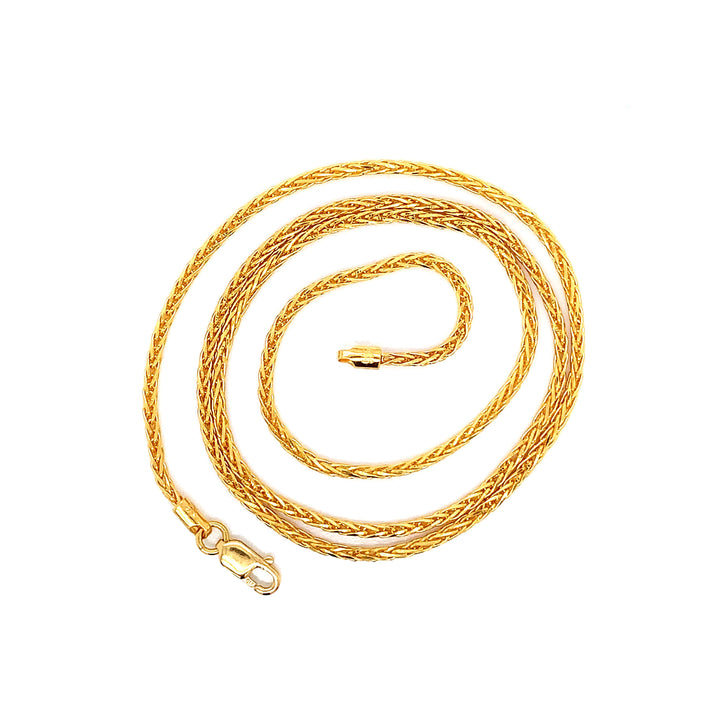 22K YG Wheat Chain-1pc