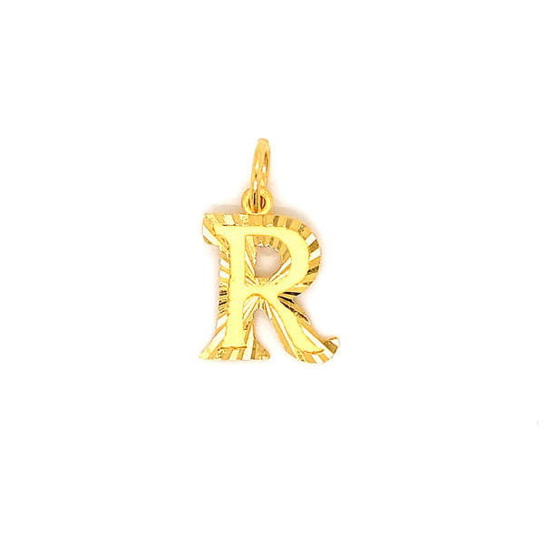 22K YG Alphabet R Pendant-1pc