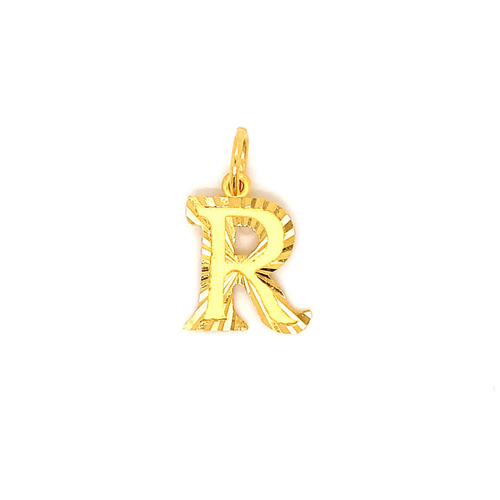 22K YG Alphabet R Pendant-1pc