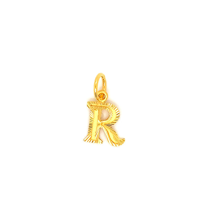 22K YG Alphabet R Pendant-1pc