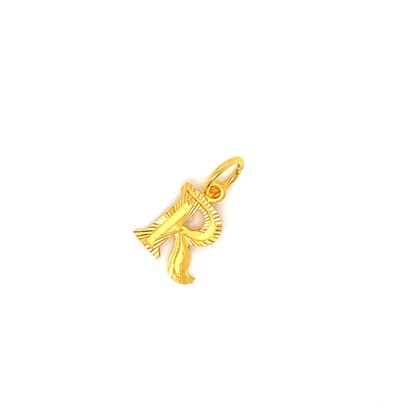 22K YG Alphabet R Pendant-1pc