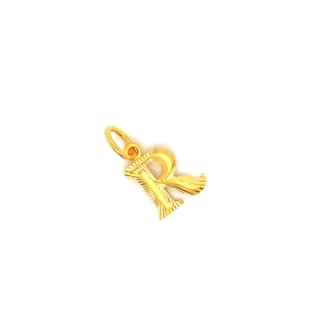 22K YG Alphabet R Pendant-1pc