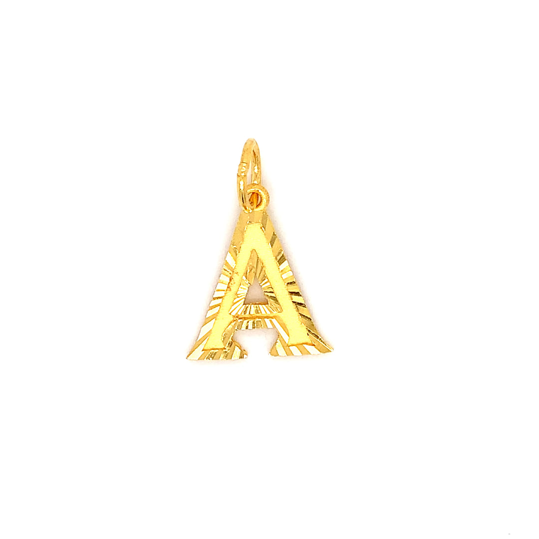 22K YG Alphabet A Pendant-1pc