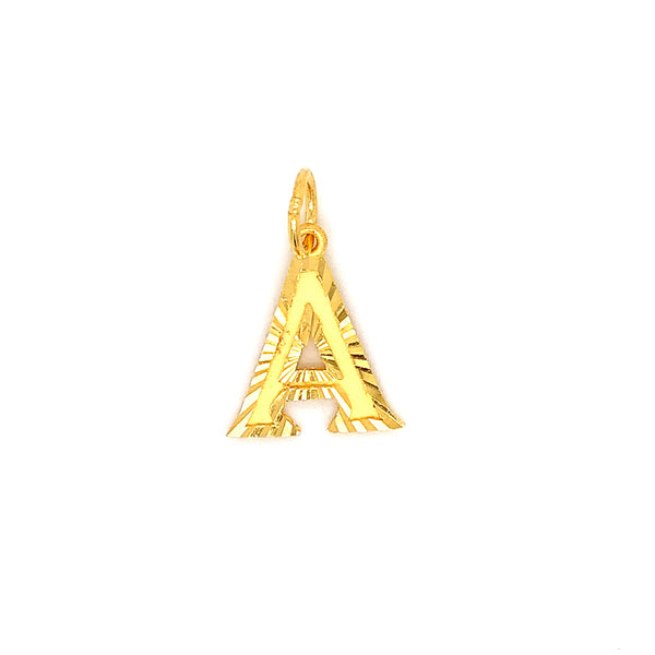 22K YG Alphabet A Pendant-1pc