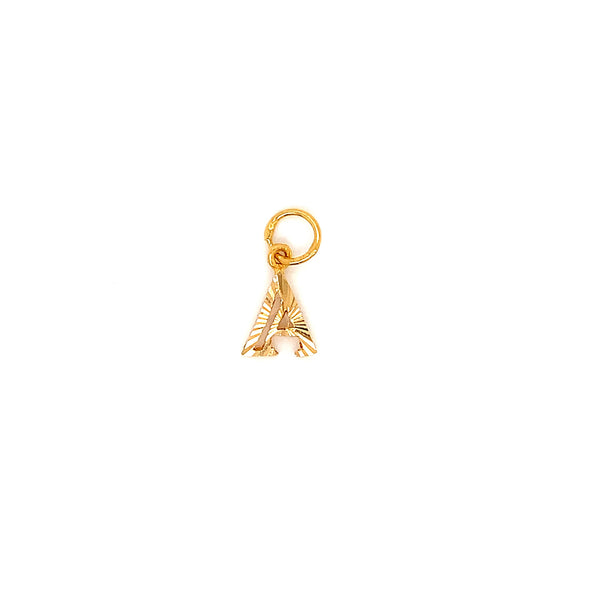 22K YG Alphabet A Pendant-1pc