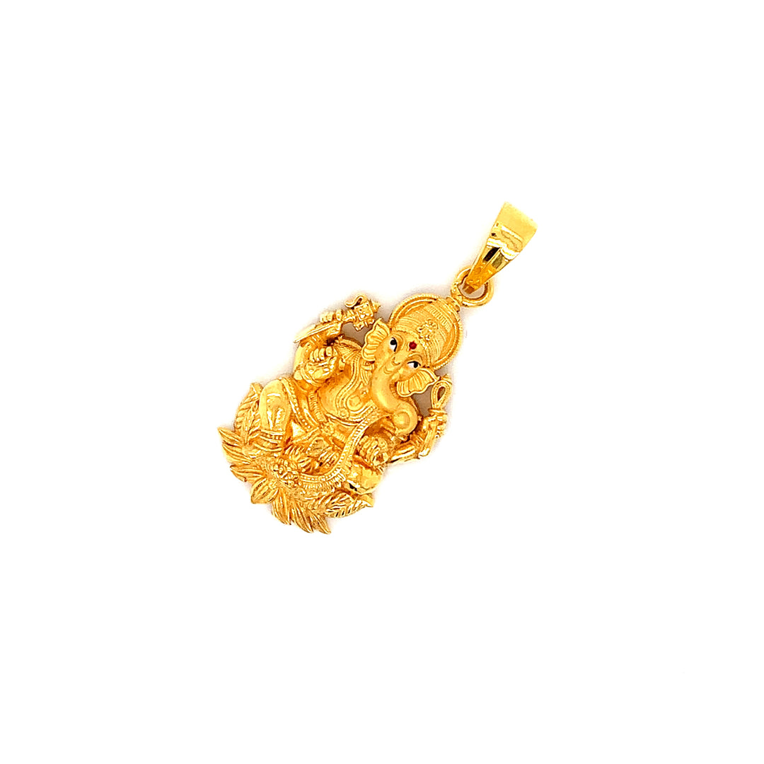 22K YG Ganesh Pendant-1pc