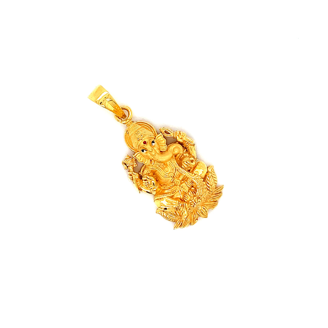 22K YG Ganesh Pendant-1pc