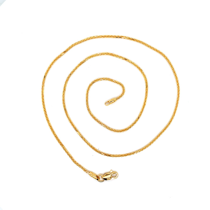 22K YG Unisex Wheat Chain-1pc