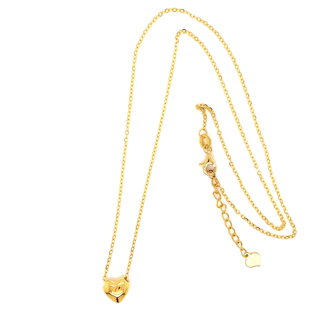 22K YG Heart Necklace-1pc