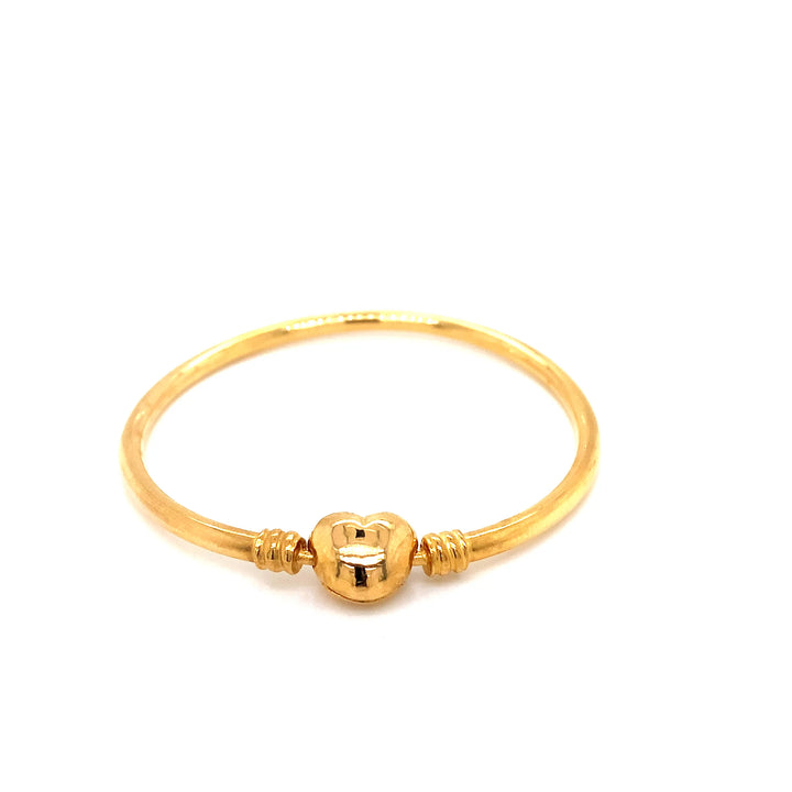 22K YG Heart Bangle-1pc